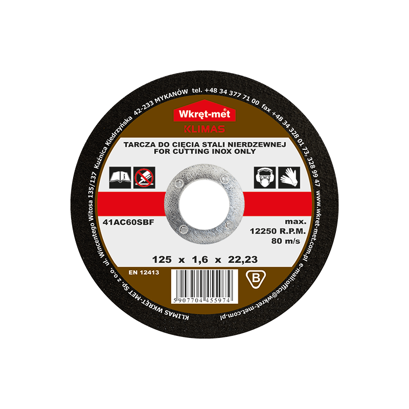 TARCZA DO CIĘCIA STALI NIERDZ INOX 125x1,0x22mm