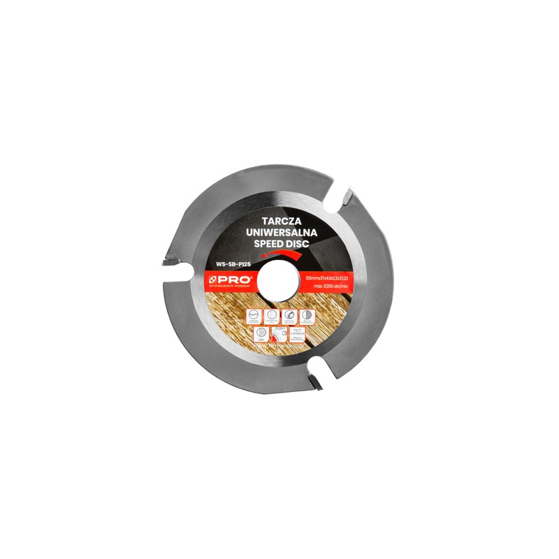 TARCZA UNIWERSALNA SPEED DISC Z FUNKCJĄ STRUGANIA 125x3Tx4/2.2x22.23 WS-SB-P125