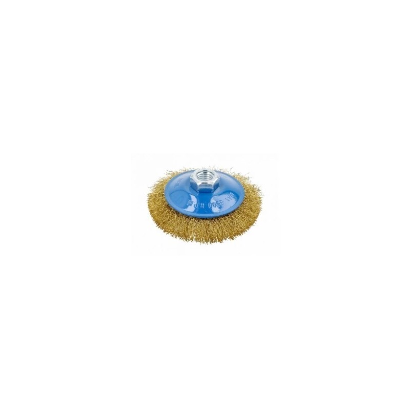 SZCZOTKA TARCZOWA 100 mm, M14 DRUT MOSIĘŻNY 0.3mm