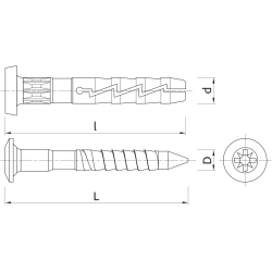 Kołek wbijany z kołnierzem cylindrycznym Koelner 6x80 mm [100 szt.]