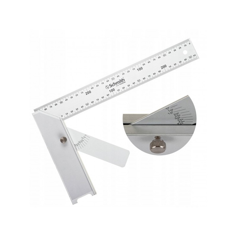 KĄTOWNIK ALUMINIOWY Z KĄTOMIERZEM 350 MM