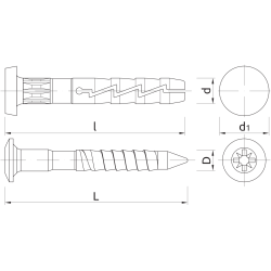 Kołek wbijany z kołnierzem cylindrycznym Koelner 8x60 mm [100 szt.]