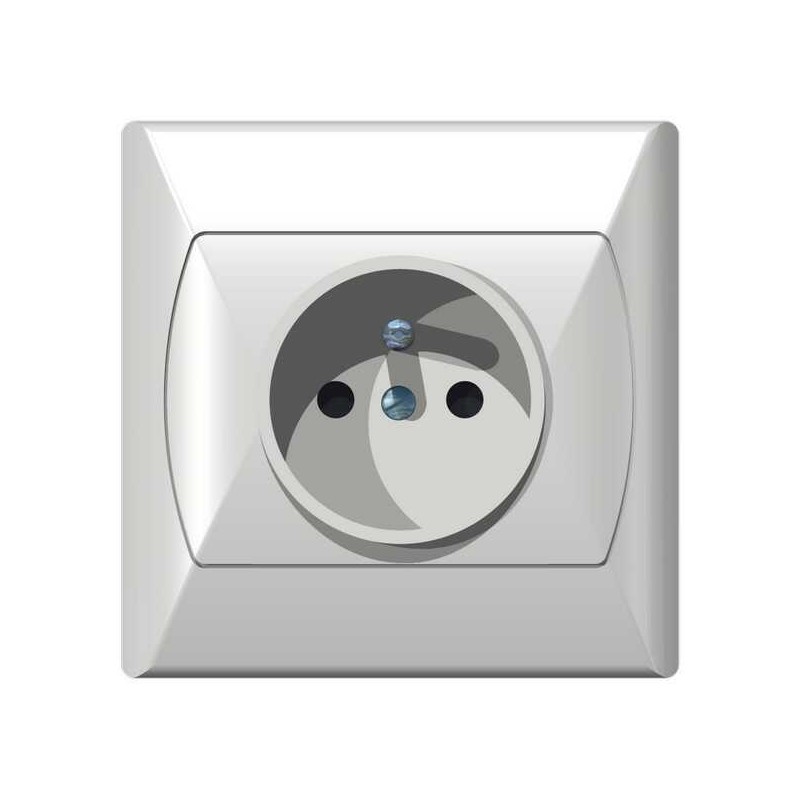 AKCENT GNIAZDO BIAŁE GP-1AZ/00 POJEDYNCZE Z/U