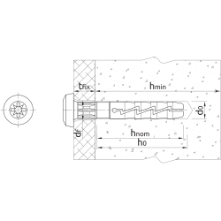 Kołek wbijany z kołnierzem cylindrycznym Koelner 8x60 mm [100 szt.]